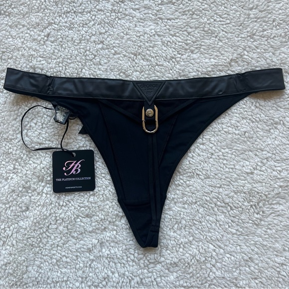 Honey Birdette George Thong Luxury Bondage Lingerie with Silver Hardware - Picture 5 of 8